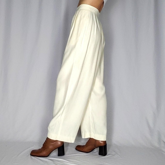 🛑SOLD🛑 80s cream trousers - Picture 2 of 4